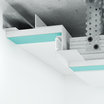 Aluminiowy profil cieniowy Shadow Gap 40 mm z kanałem LED i osłonką, biały