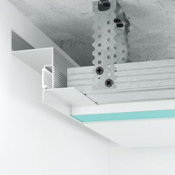 Aluminiowy profil cieniowy Shadow Gap 40 mm z kanałem LED i osłonką, biały