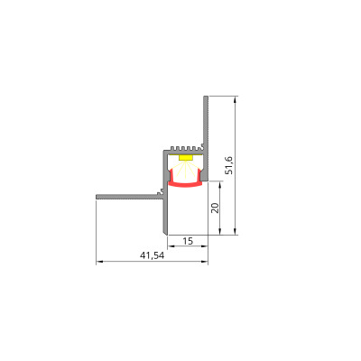 Aluminiowy profil cieniowy Shadow Gap 13 mm z kanałem LED i osłonką, czarny