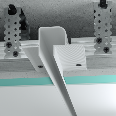 Aluminiowy profil oddzielający Shadow Gap 20 mm z kanałem LED, biały