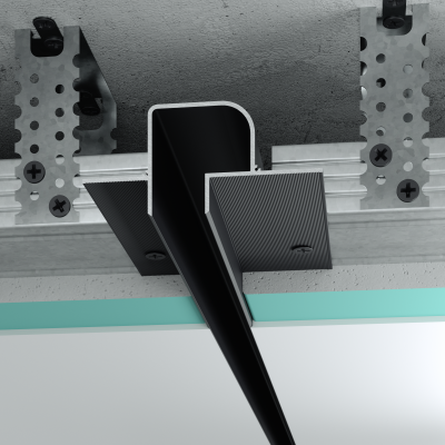 Aluminiowy profil oddzielający Shadow Gap 20 mm z kanałem LED, czarny