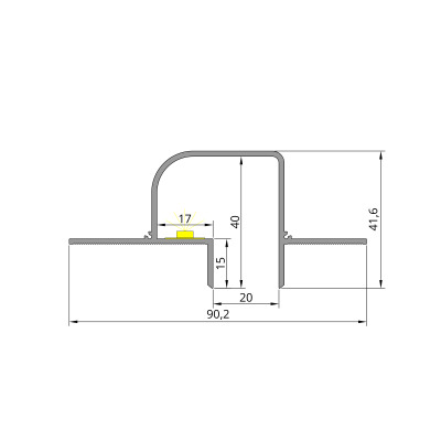 Aluminiowy profil oddzielający Shadow Gap 20 mm z kanałem LED, czarny