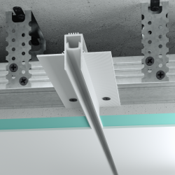 Aluminiowy profil oddzielający Shadow Gap 13 mm z kanałem LED i osłonką, biały