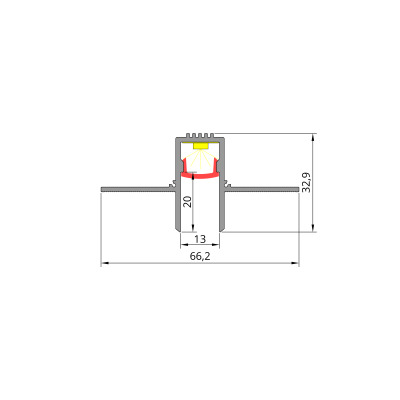 Aluminiowy profil oddzielający Shadow Gap 13 mm z kanałem LED i osłonką, biały