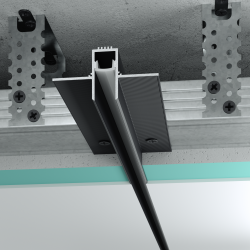 Aluminiowy profil oddzielający Shadow Gap 13 mm z kanałem LED i osłonką, czarny