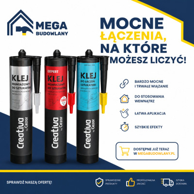 Klej montażowy do sztukaterii C300 Creativa by Cezar 300ml biały elastyczny
