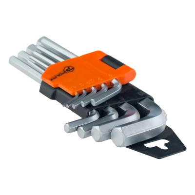 Zestaw kluczy imbusowych Polax w kształcie litery L 9 sztuk, 1,5-10 mm, Cr-V (25-005)