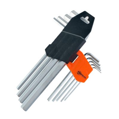 Zestaw długich kluczy imbusowych Polax w kształcie litery L, 9 sztuk, 1,5-10 mm, Cr-V (25-006)