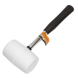 Młotek gumowy Polax, trzonek metalowy biały 680 g (39-004)