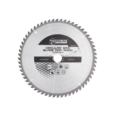 Brzeszczot Polax do drewna z końcówkami węglikowymi 300x32,0/30,0, 60T (54-151)