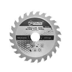 Brzeszczot Polax do drewna z końcówkami węglikowymi 125x22,2/20, 24T (54-154)