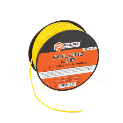 Sznur murarski Polax do prac budowlanych 1,5 mm x 50 m, żółty (30-005)