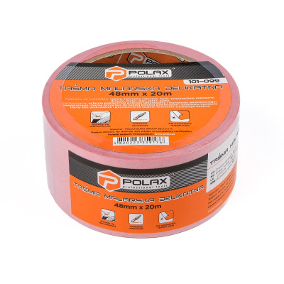 Malarska taśma klejąca Polax z papierem ryżowym Delikatna 48 mm x 20 m (101-099)