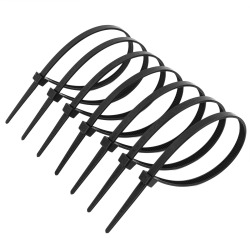 Zacisk plastikowy (opaska) Polax nylon 3 x 200mm, czarny 100 szt. (37-090)
