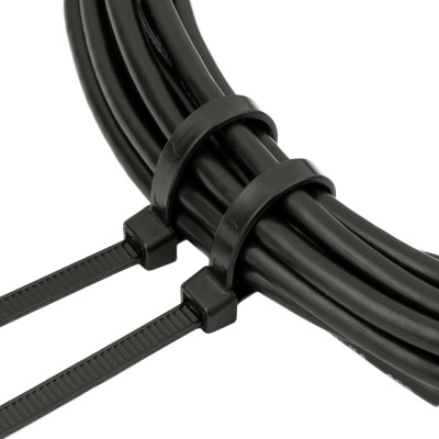 Zacisk plastikowy (opaska) Polax nylon 3 x 200mm, czarny 100 szt. (37-090)