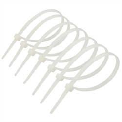 Zacisk plastikowy (opaska) Polax nylon 4 x 200mm, biały 100 szt. (37-095)