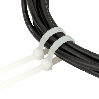 Zacisk plastikowy (opaska) Polax nylon 4 x 300mm, biały 100 szt. (37-099)