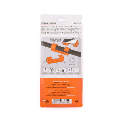Klips kablowy Ø3-5 mm Polax samoprzylepny 28x10 mm, 20 szt. (37-172)