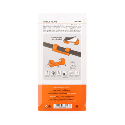 Klips kablowy Ø6-8 mm Polax samoprzylepny 33x13 mm, 20 szt. (37-174)