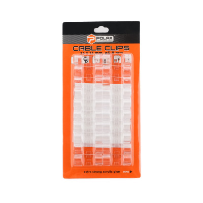 Klips kablowy Ø6-8 mm Polax samoprzylepny 33x13 mm, 20 szt. (37-174)