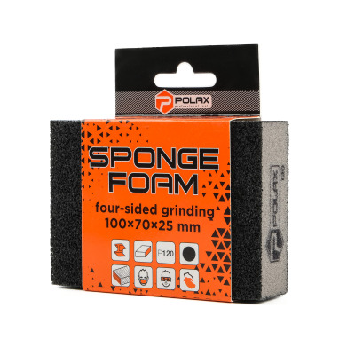 Gąbka ścierna P120 Polax prosta 110x70x25 mm (54-191)