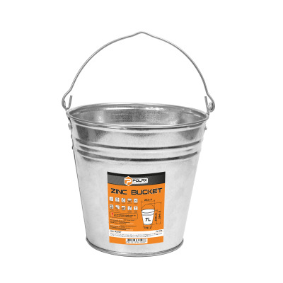Wiadro ocynkowane 7L metalowe mocne Polax (70-036)