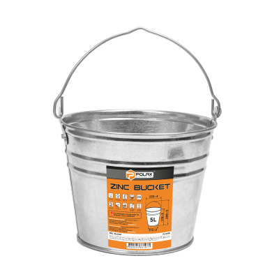 Wiadro ocynkowane 5L metalowe mocne Polax (70-035)