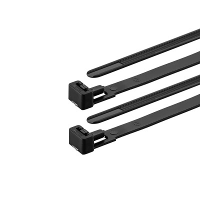 Opaska kablowa zaciskowa trytytki wielokrotnego użytku 8x250mm, czarny (100 szt/op) (37-177)