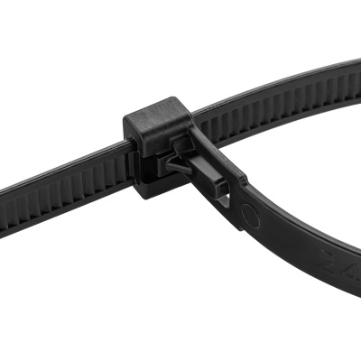 Opaska kablowa zaciskowa trytytki wielokrotnego użytku 8x250mm, czarny (100 szt/op) (37-177)