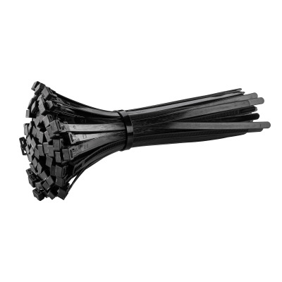 Opaska kablowa zaciskowa trytytki wielokrotnego użytku 8x250mm, czarny (100 szt/op) (37-177)